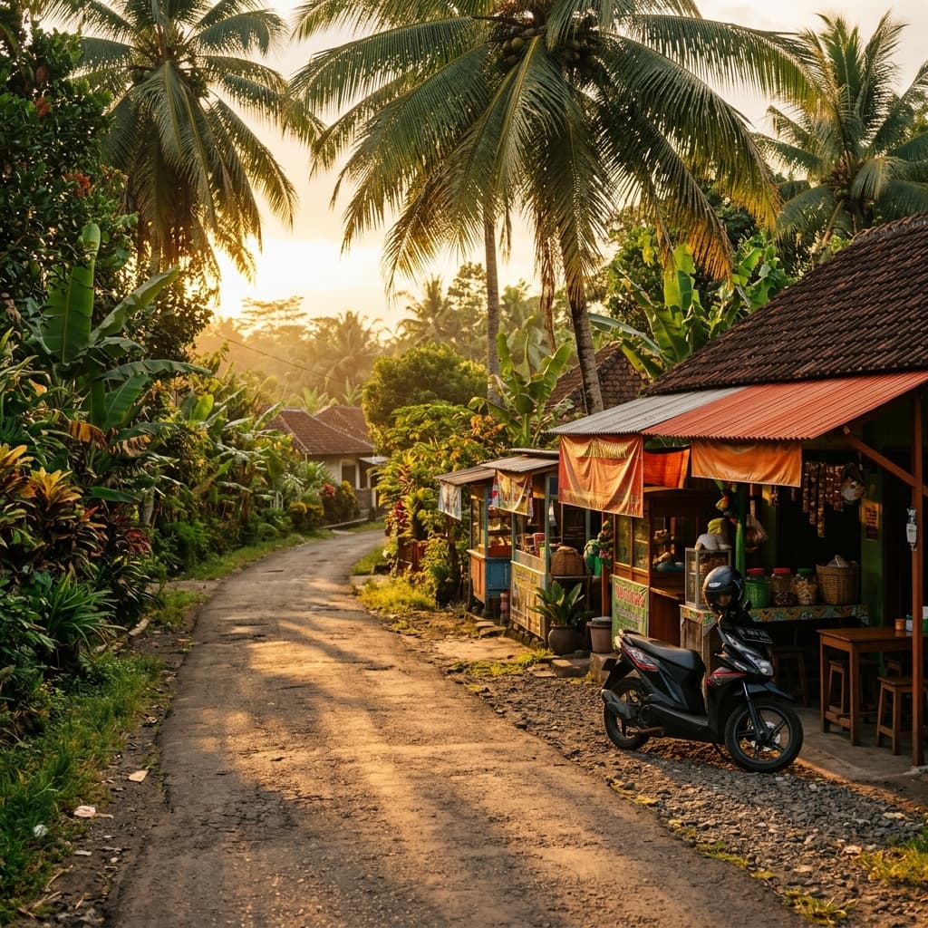 Suasana desa yang hangat dan asri